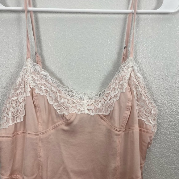 Free People Aries Pink Satin Lace Slip Dress - Picture 5 of 13